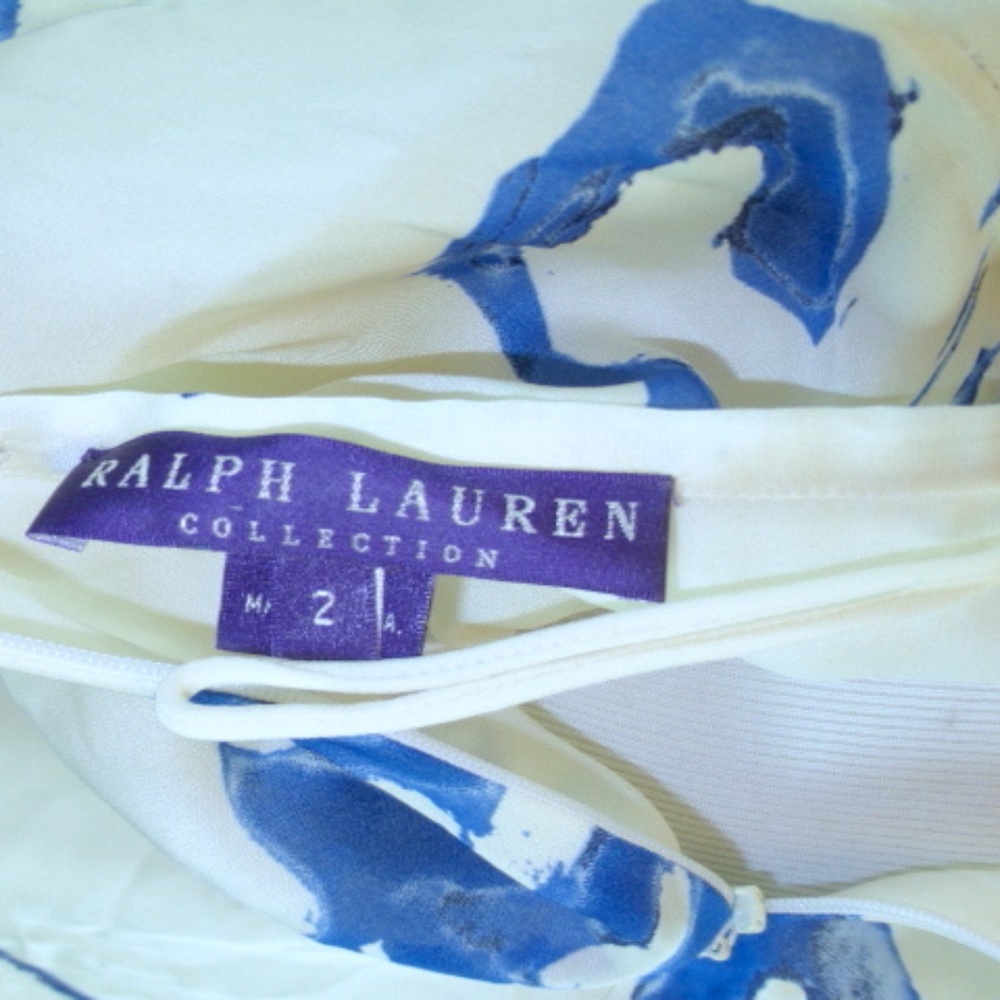 Ralph Lauren Collection blue white floral silk Midi slip skirt PURPLE LABEL 2